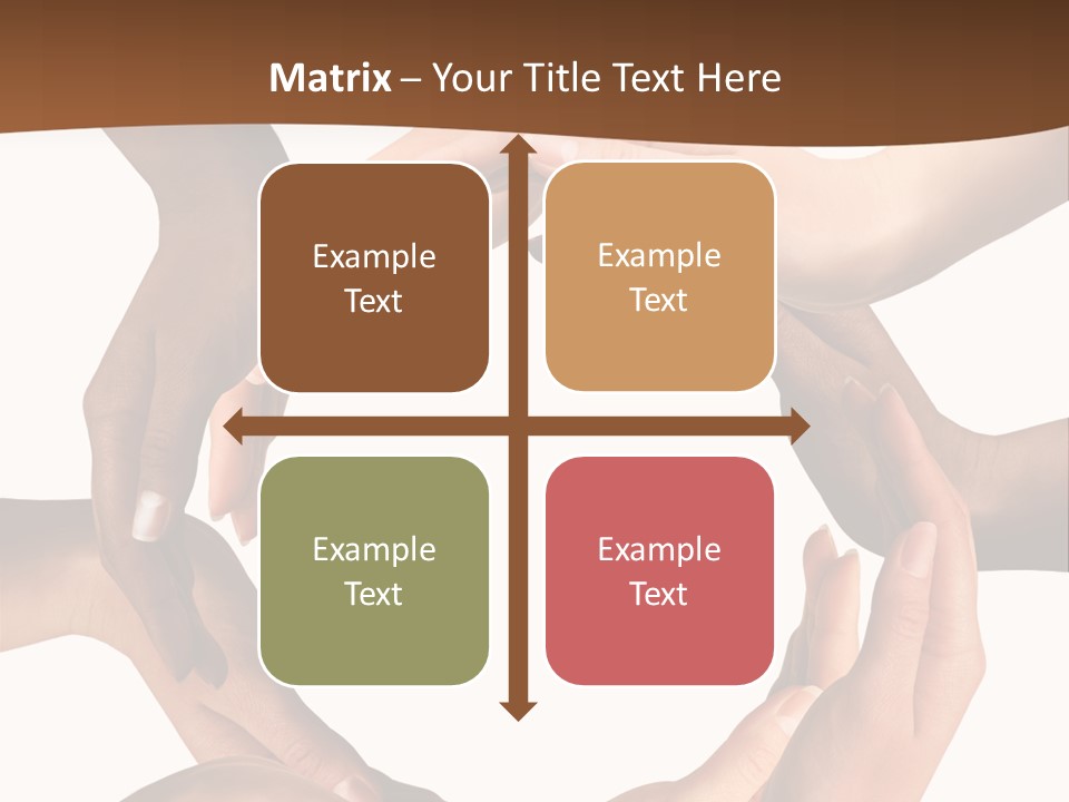 Multiracial Hands Synergy PowerPoint Template