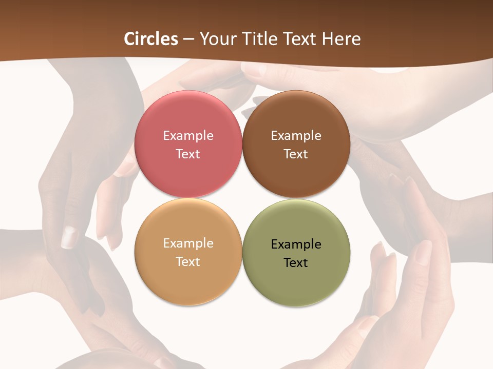 Multiracial Hands Synergy PowerPoint Template