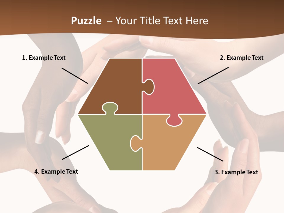 Multiracial Hands Synergy PowerPoint Template