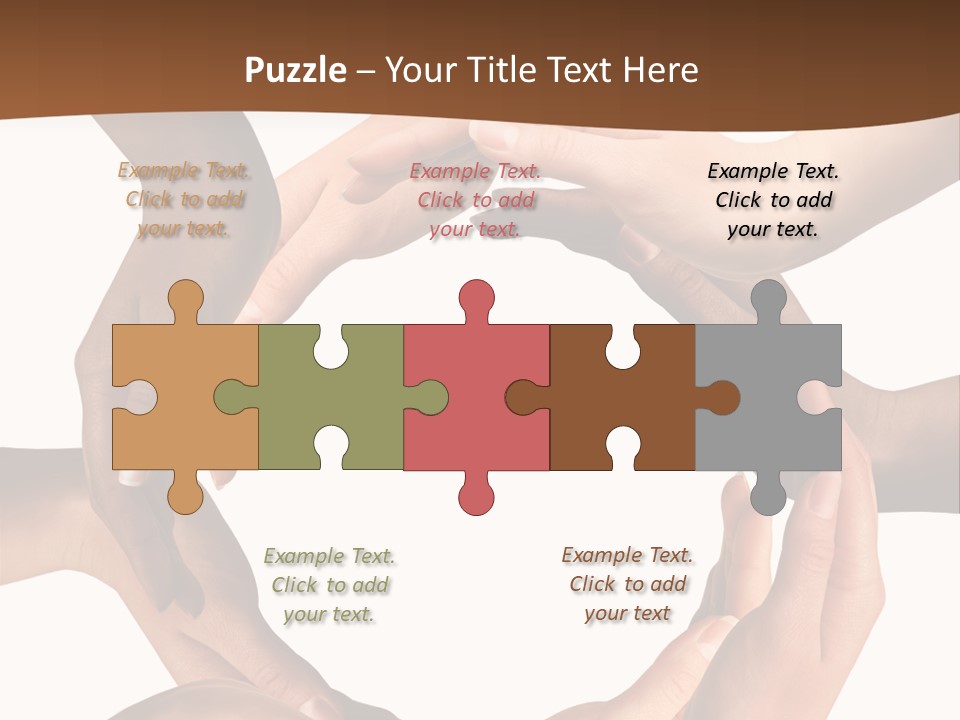 Multiracial Hands Synergy PowerPoint Template