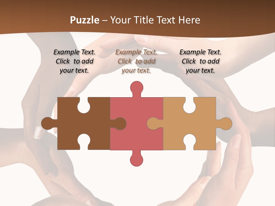 Multiracial Hands Synergy PowerPoint Template