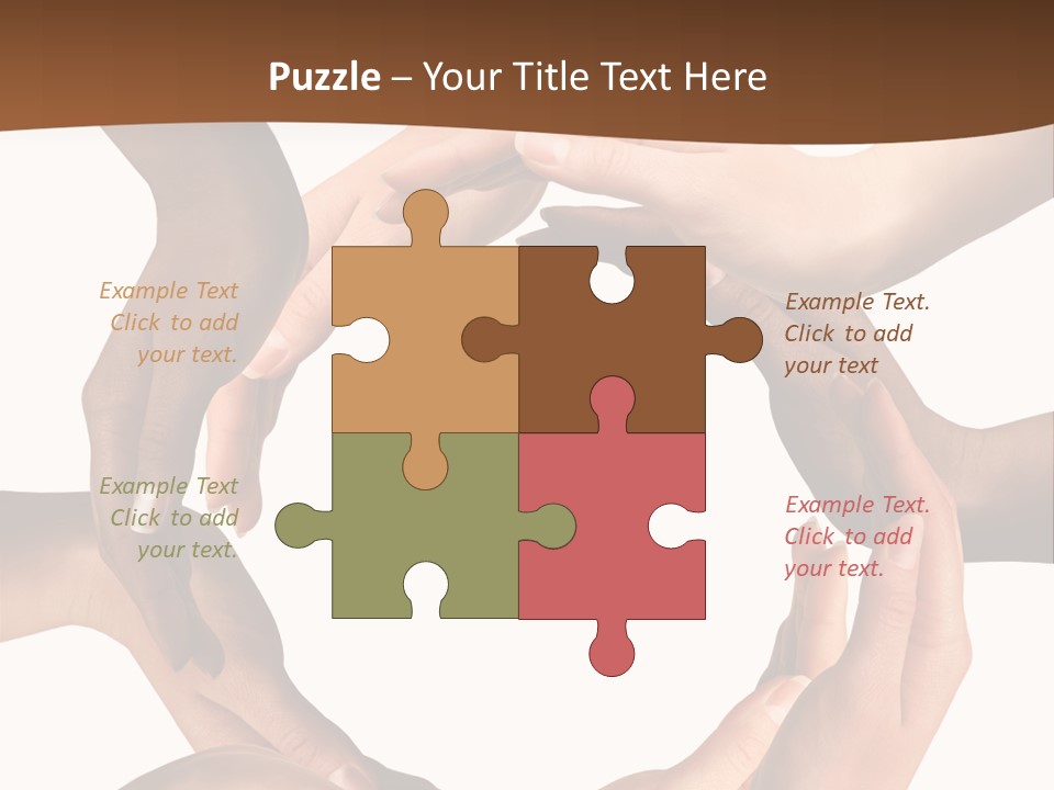 Multiracial Hands Synergy PowerPoint Template