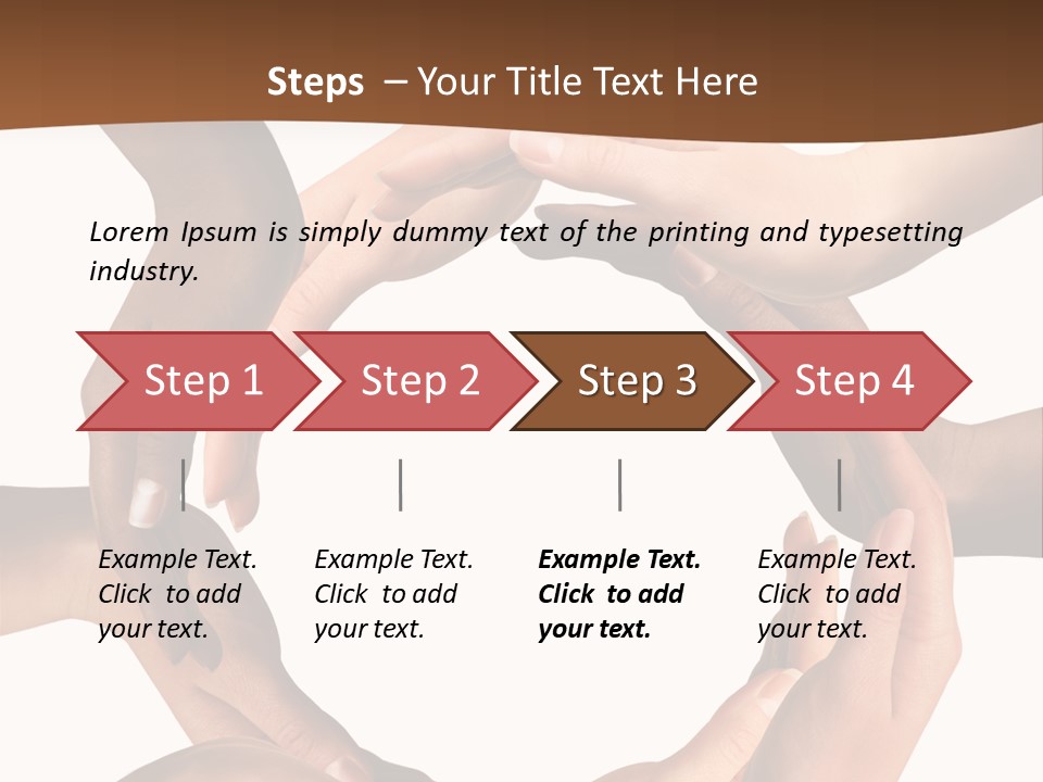 Multiracial Hands Synergy PowerPoint Template