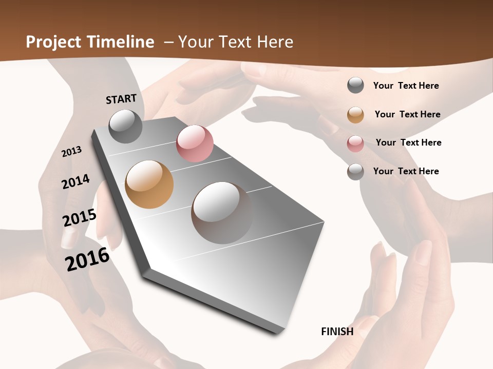 Multiracial Hands Synergy PowerPoint Template