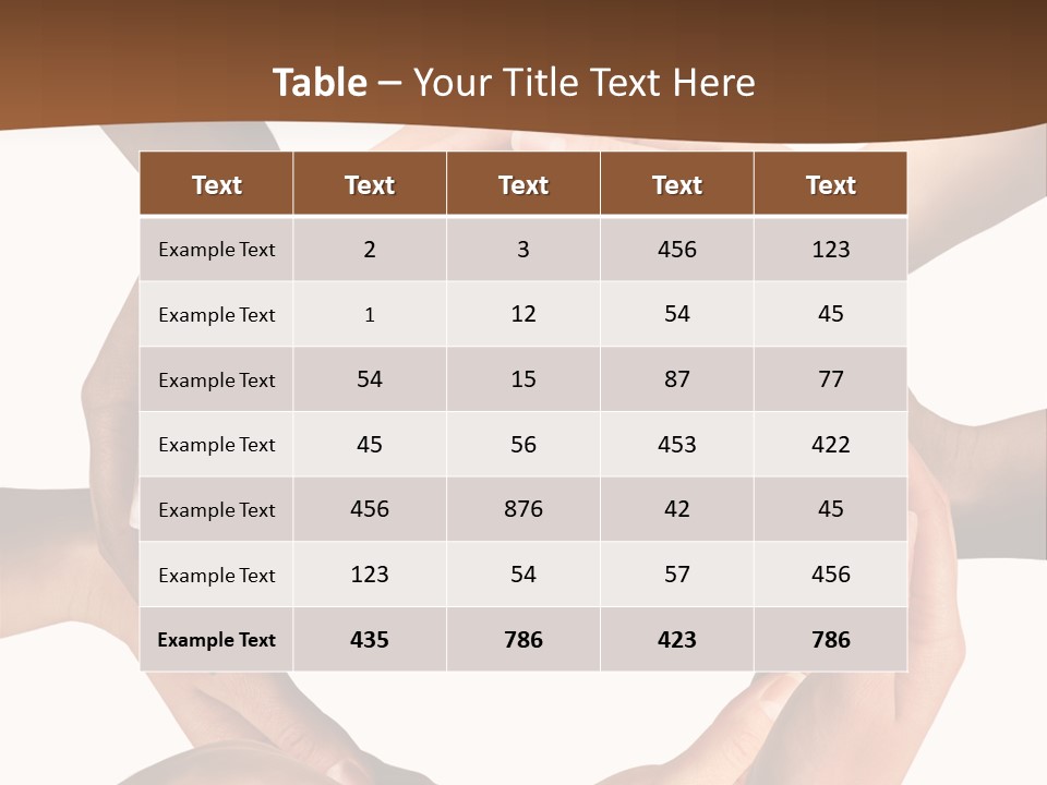 Multiracial Hands Synergy PowerPoint Template