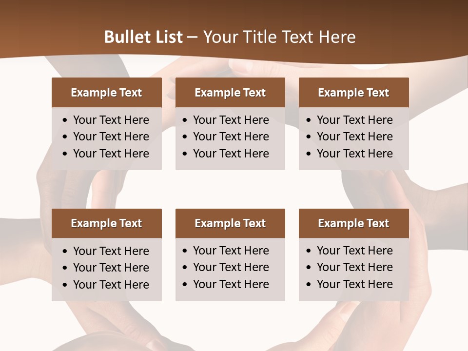 Multiracial Hands Synergy PowerPoint Template