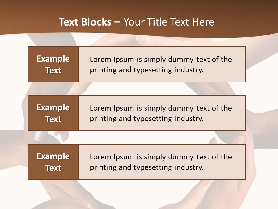 Multiracial Hands Synergy PowerPoint Template
