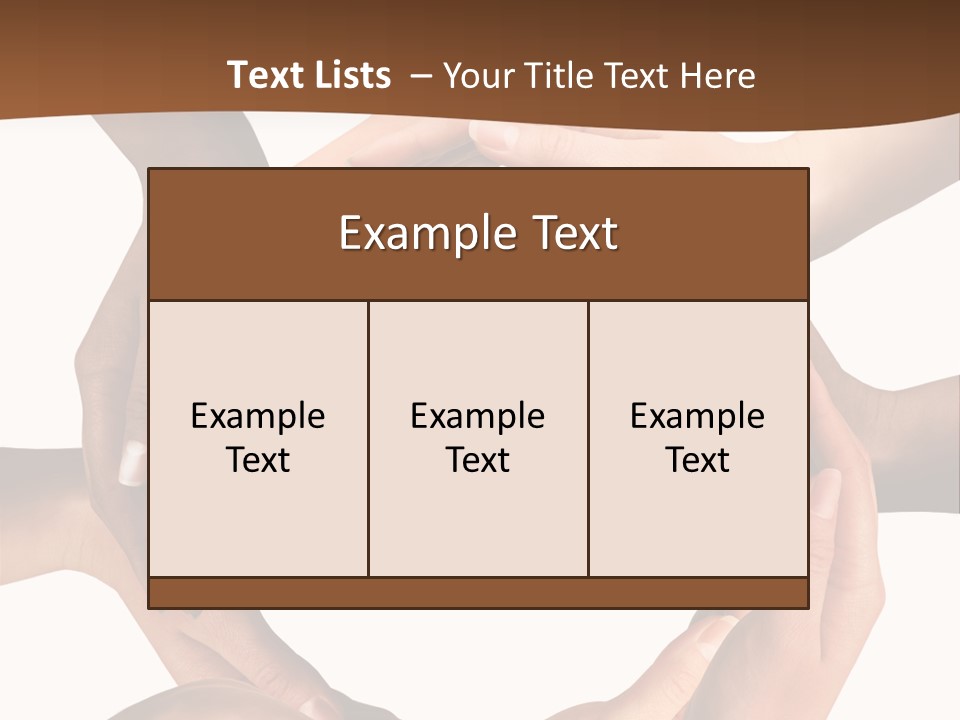 Multiracial Hands Synergy PowerPoint Template