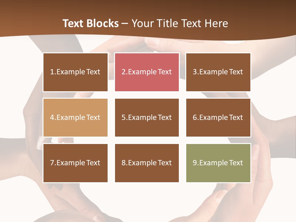 Multiracial Hands Synergy PowerPoint Template