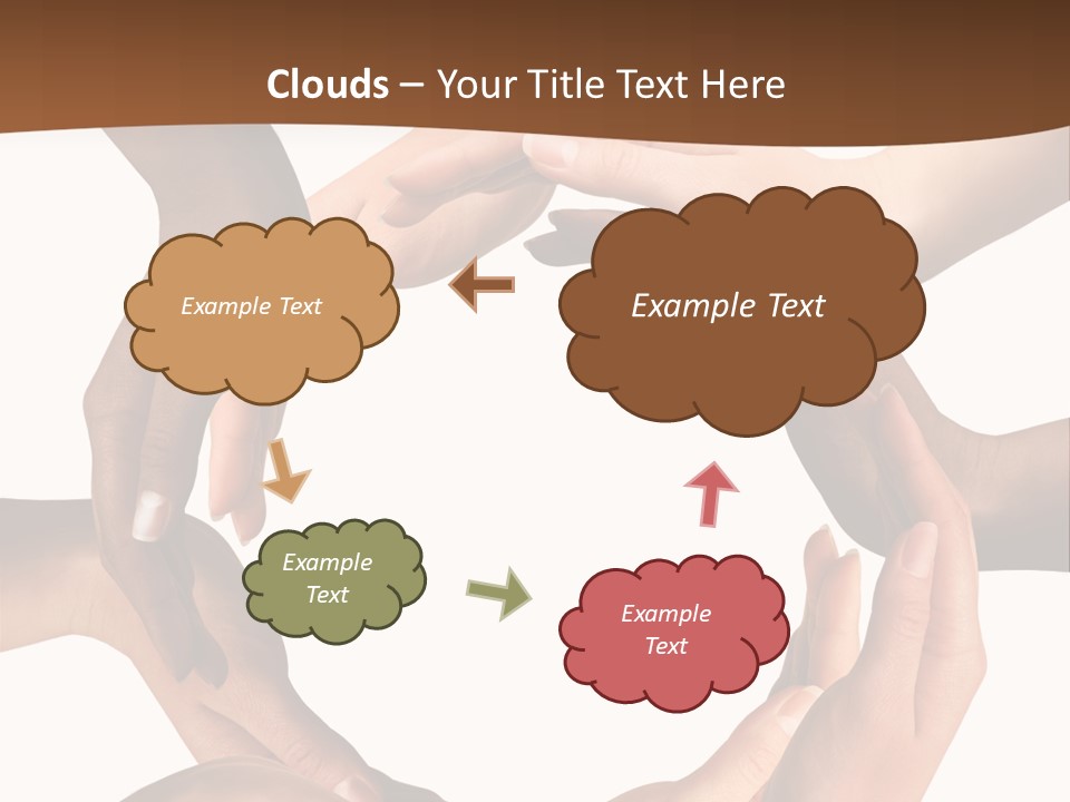 Multiracial Hands Synergy PowerPoint Template