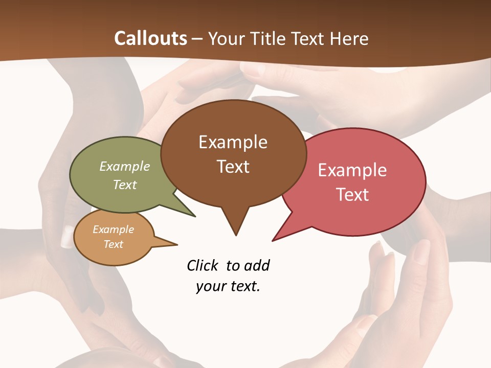 Multiracial Hands Synergy PowerPoint Template