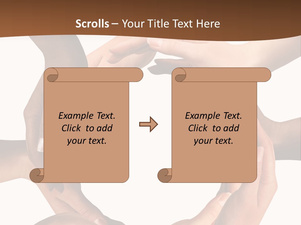 Multiracial Hands Synergy PowerPoint Template