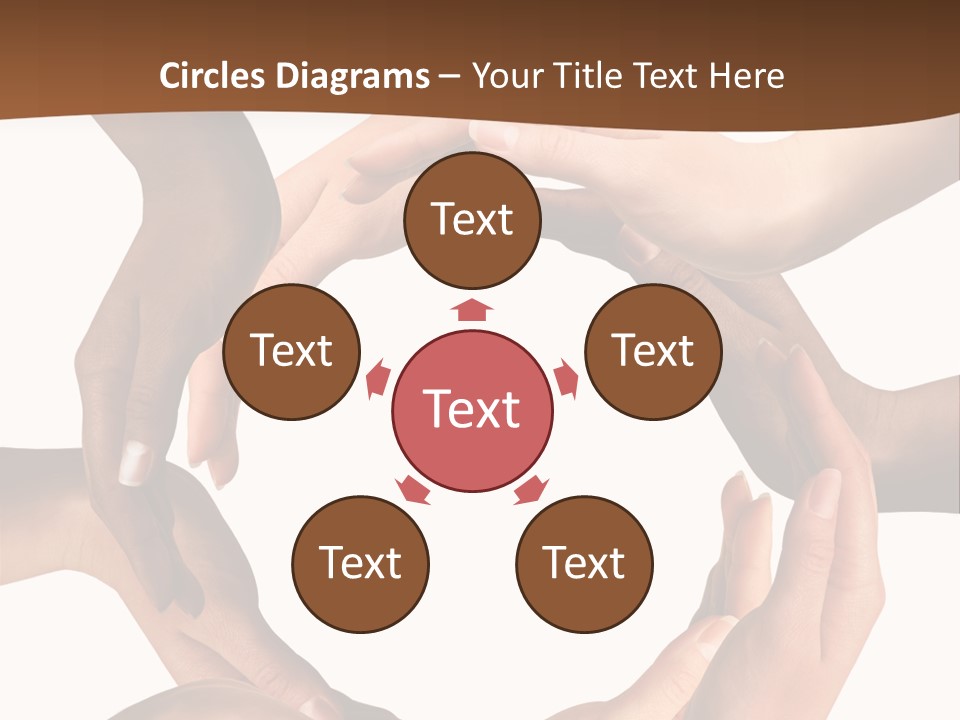 Multiracial Hands Synergy PowerPoint Template
