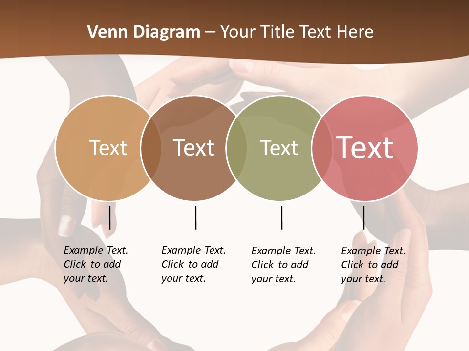 Multiracial Hands Synergy PowerPoint Template