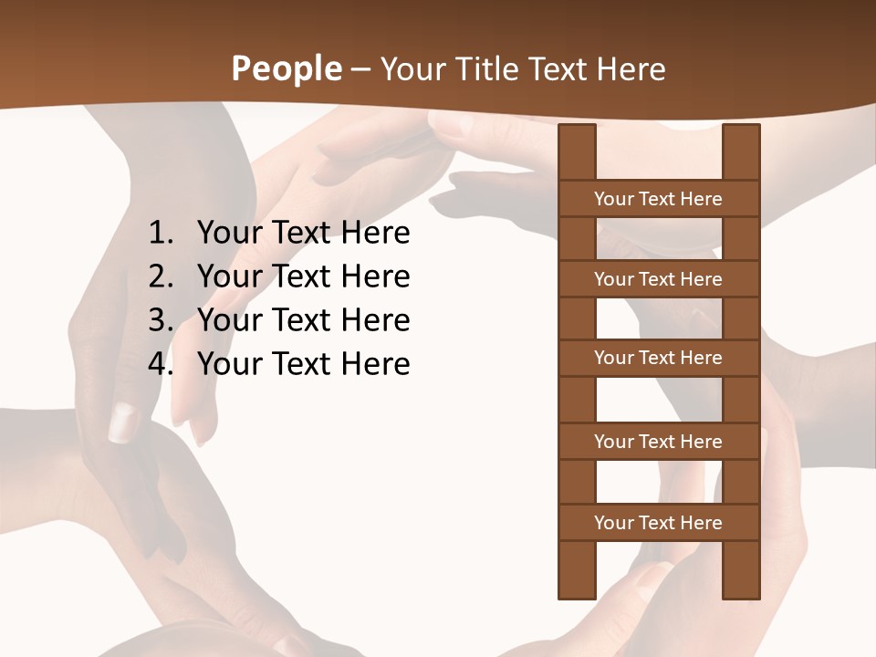 Multiracial Hands Synergy PowerPoint Template