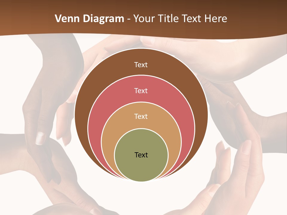 Multiracial Hands Synergy PowerPoint Template