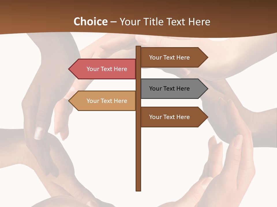 Multiracial Hands Synergy PowerPoint Template