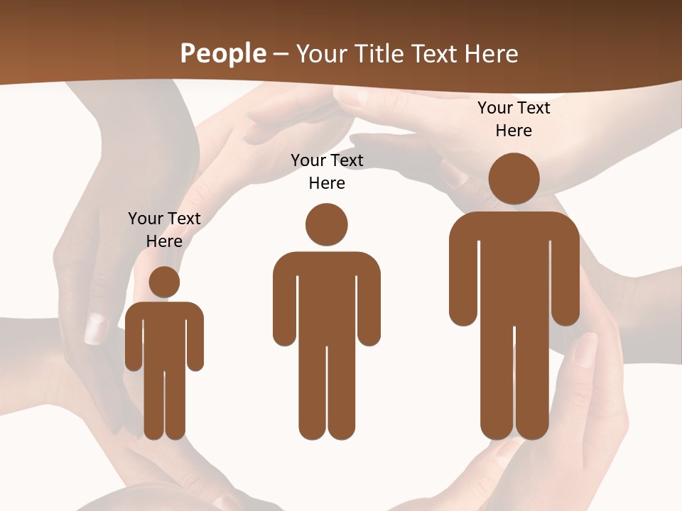 Multiracial Hands Synergy PowerPoint Template
