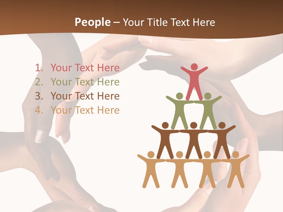 Multiracial Hands Synergy PowerPoint Template