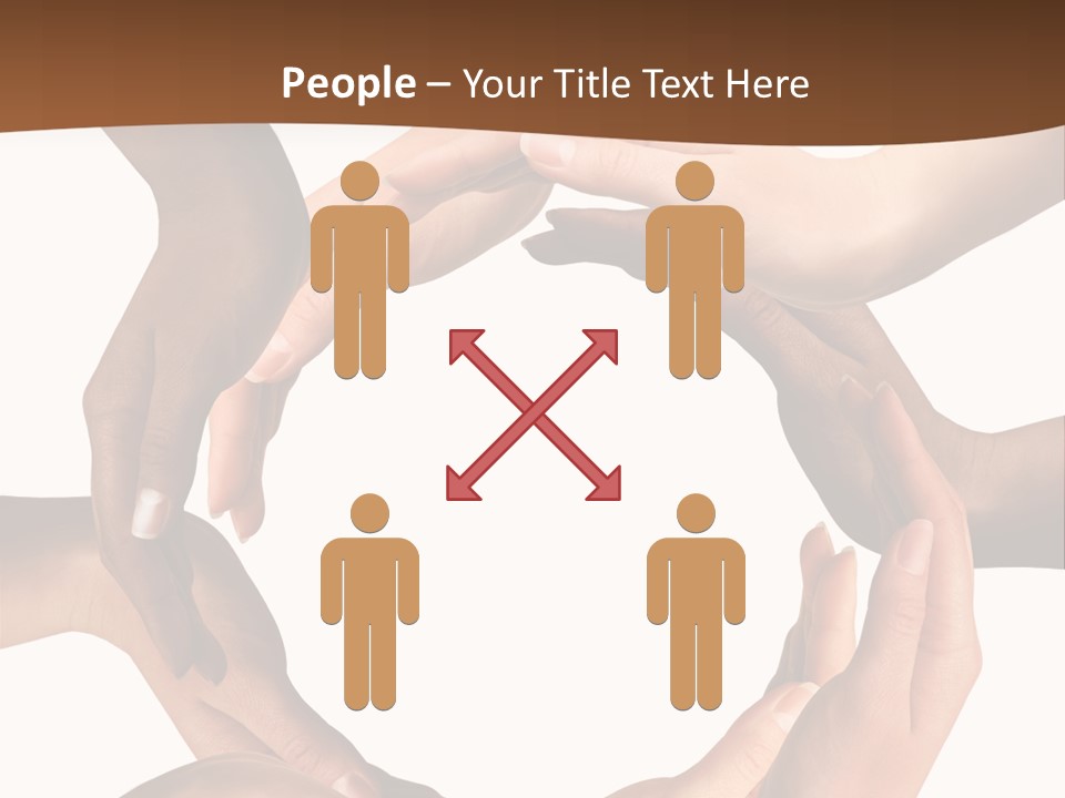 Multiracial Hands Synergy PowerPoint Template