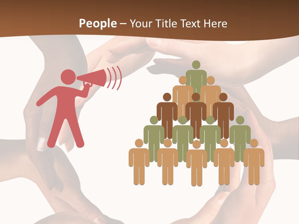Multiracial Hands Synergy PowerPoint Template