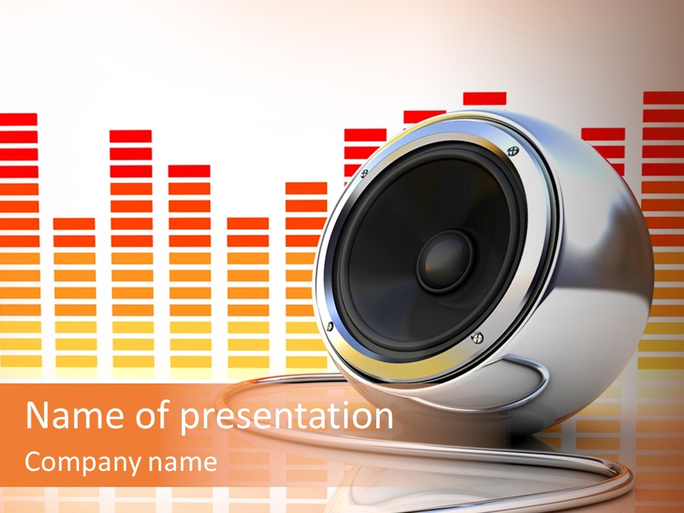 Multimedia Woofer Orange PowerPoint Template