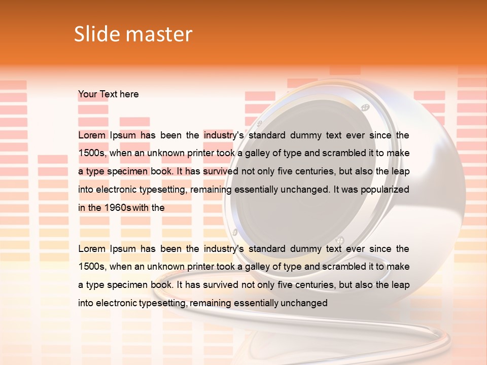 Multimedia Woofer Orange PowerPoint Template