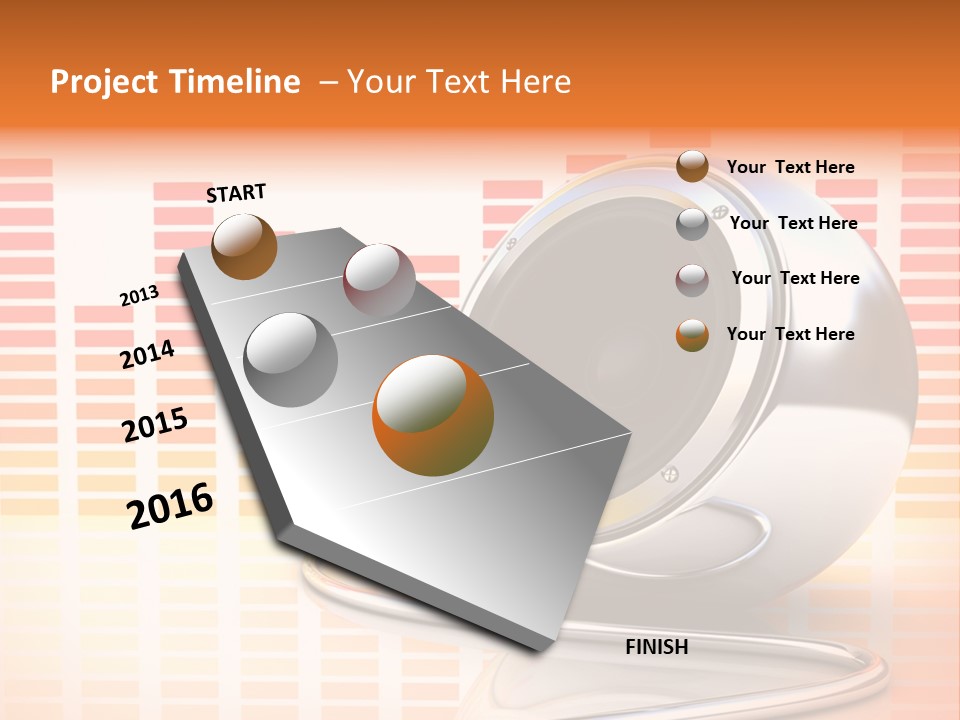 Multimedia Woofer Orange PowerPoint Template