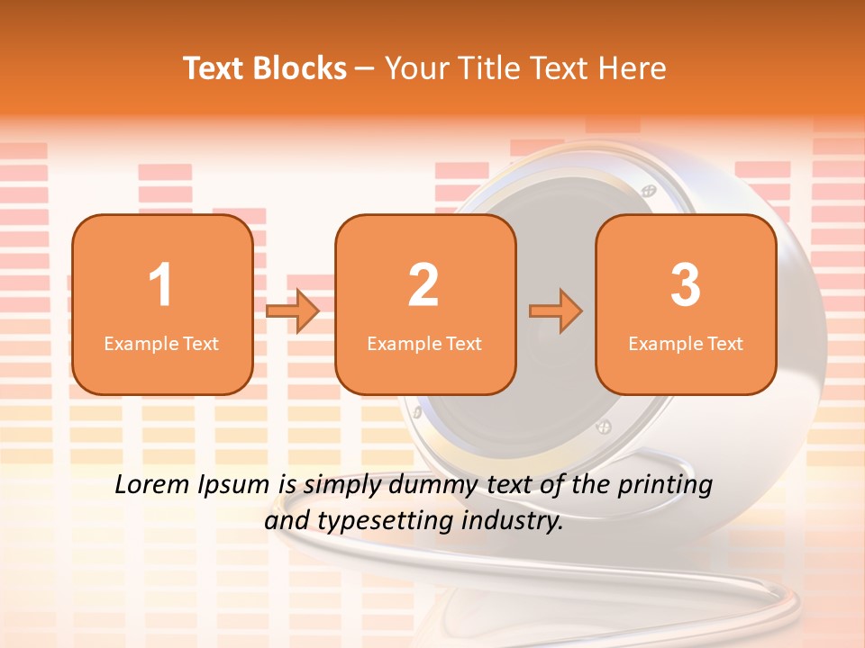 Multimedia Woofer Orange PowerPoint Template