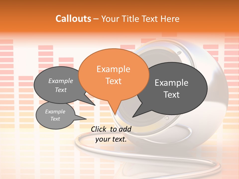 Multimedia Woofer Orange PowerPoint Template