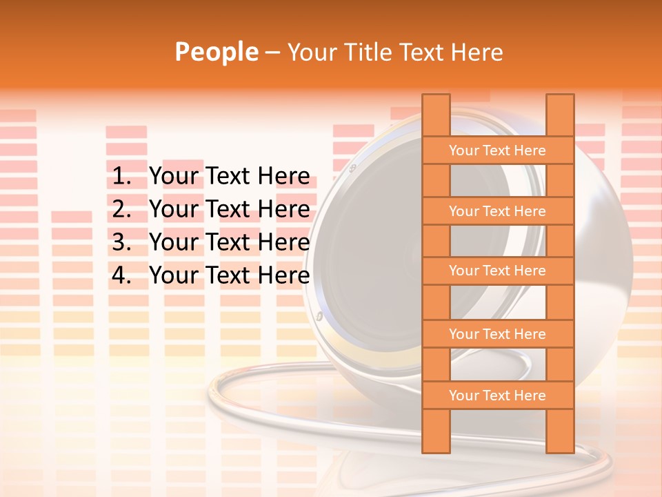 Multimedia Woofer Orange PowerPoint Template