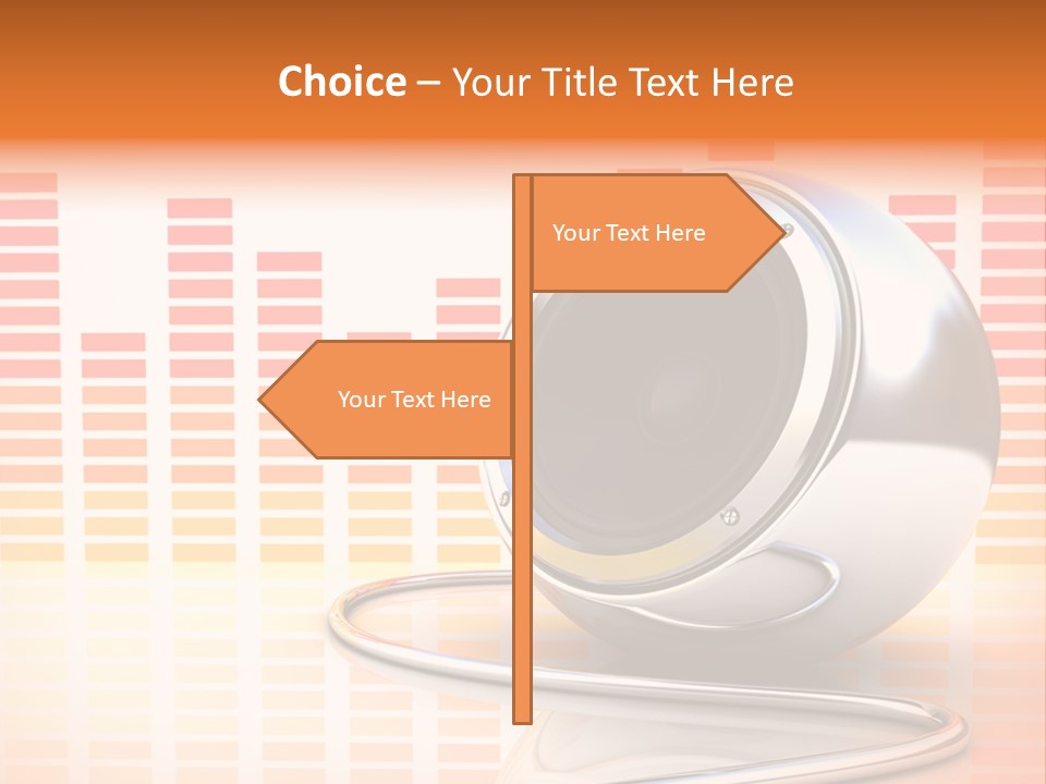 Multimedia Woofer Orange PowerPoint Template