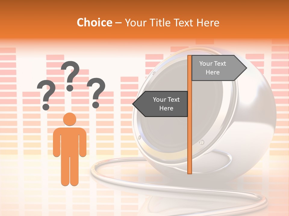 Multimedia Woofer Orange PowerPoint Template