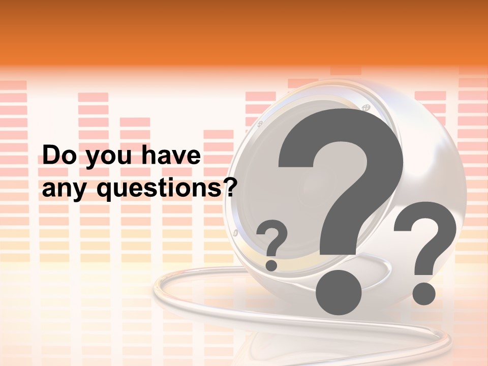 Multimedia Woofer Orange PowerPoint Template