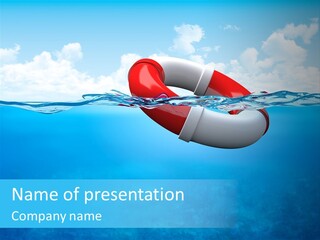 Aqua Bottom Waves PowerPoint Template