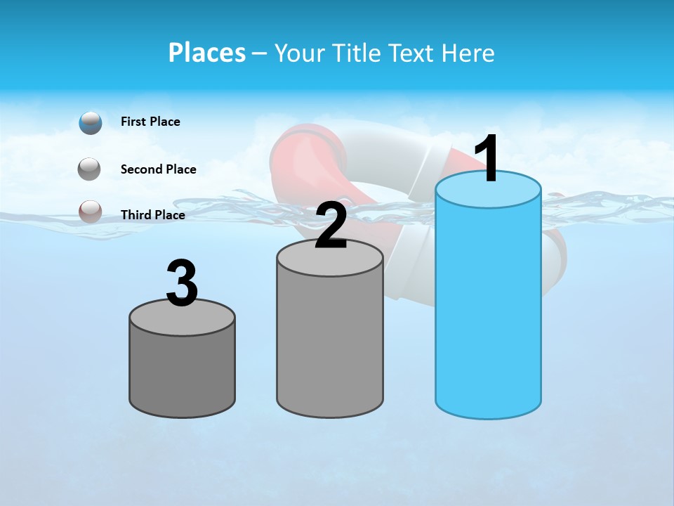 Aqua Bottom Waves PowerPoint Template