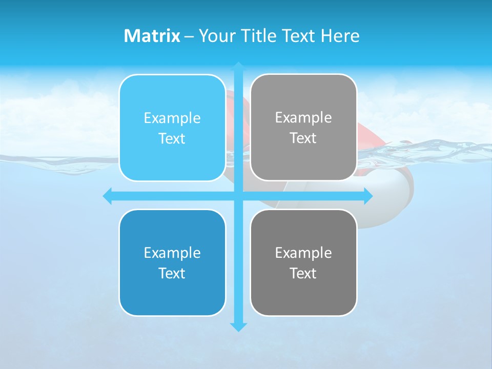 Aqua Bottom Waves PowerPoint Template