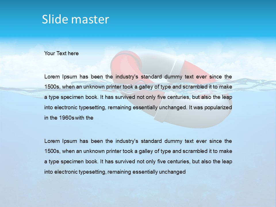 Aqua Bottom Waves PowerPoint Template