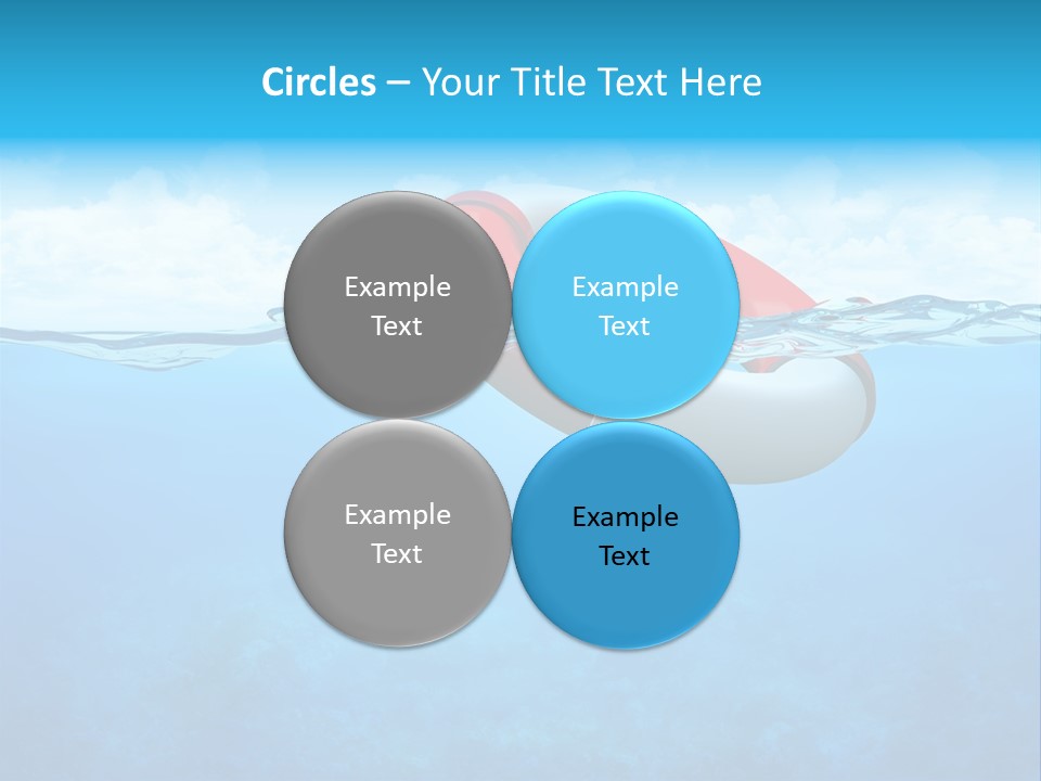 Aqua Bottom Waves PowerPoint Template
