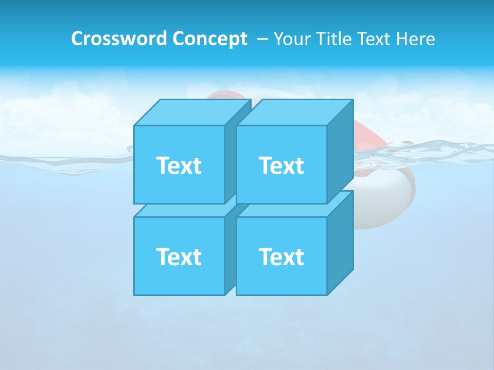 Aqua Bottom Waves PowerPoint Template