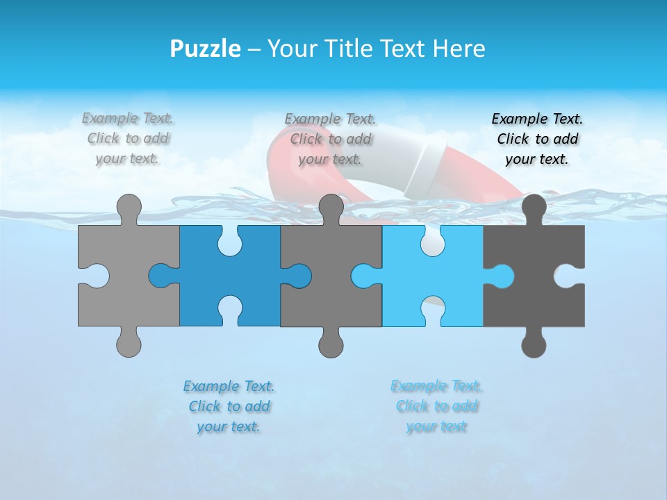 Aqua Bottom Waves PowerPoint Template