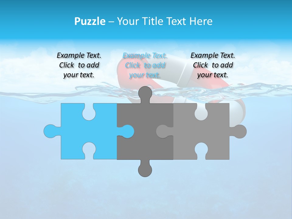 Aqua Bottom Waves PowerPoint Template