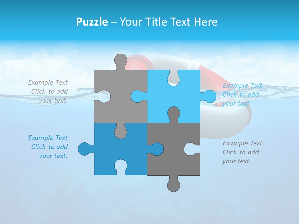 Aqua Bottom Waves PowerPoint Template