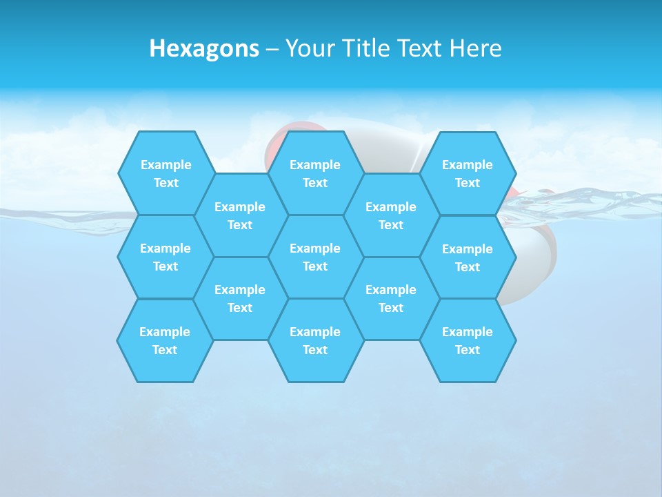 Aqua Bottom Waves PowerPoint Template