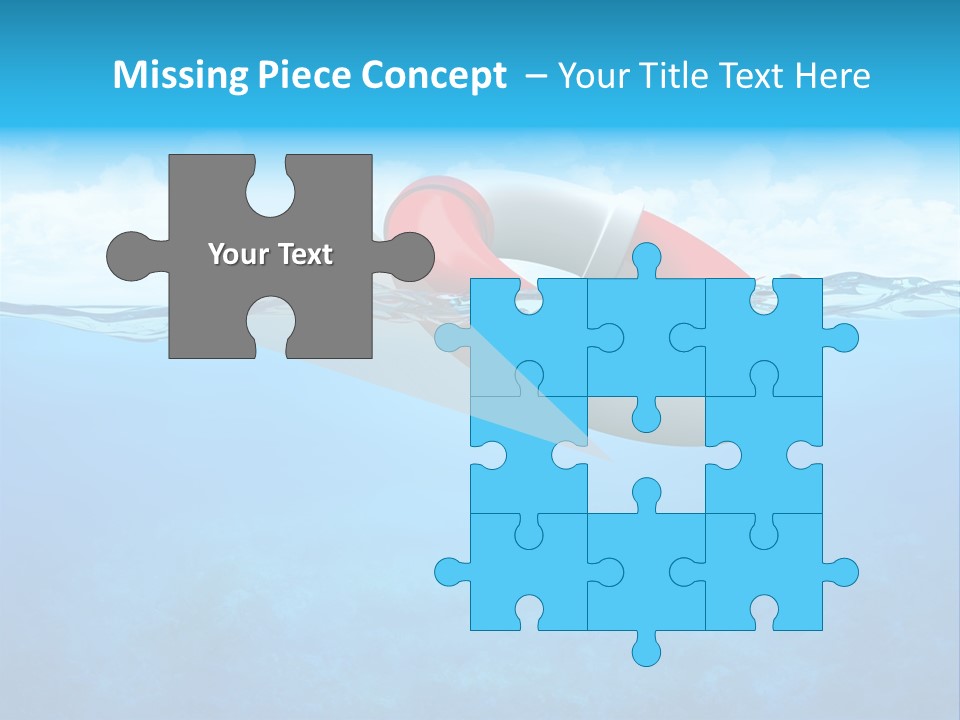 Aqua Bottom Waves PowerPoint Template