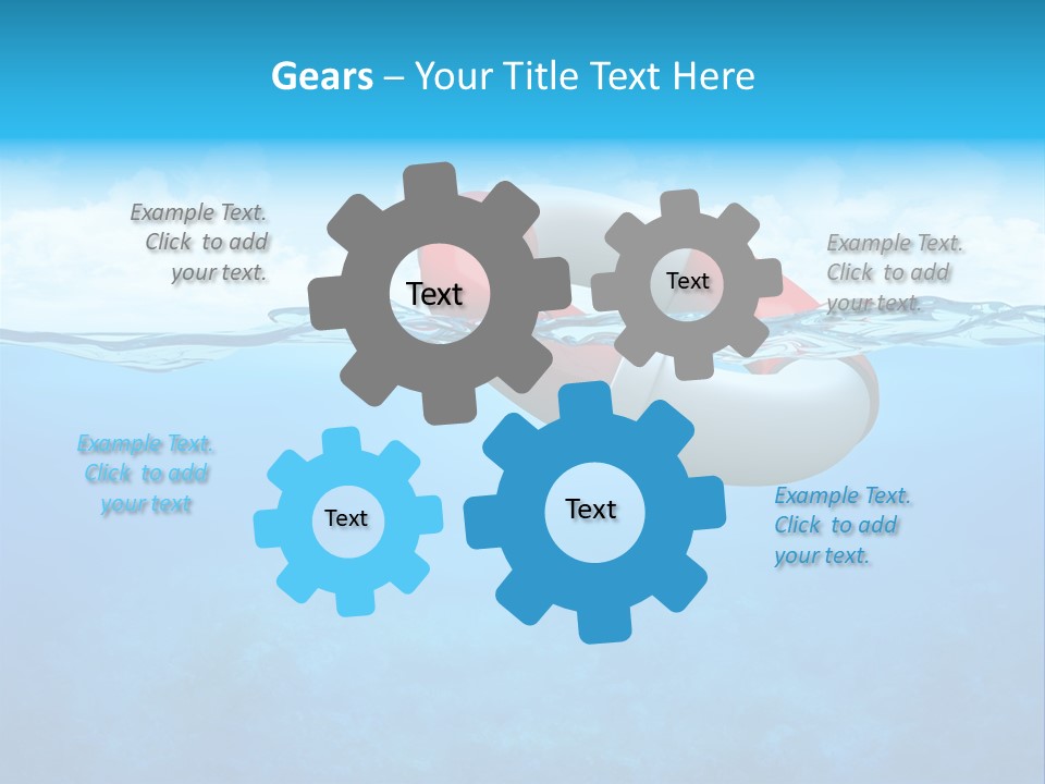 Aqua Bottom Waves PowerPoint Template