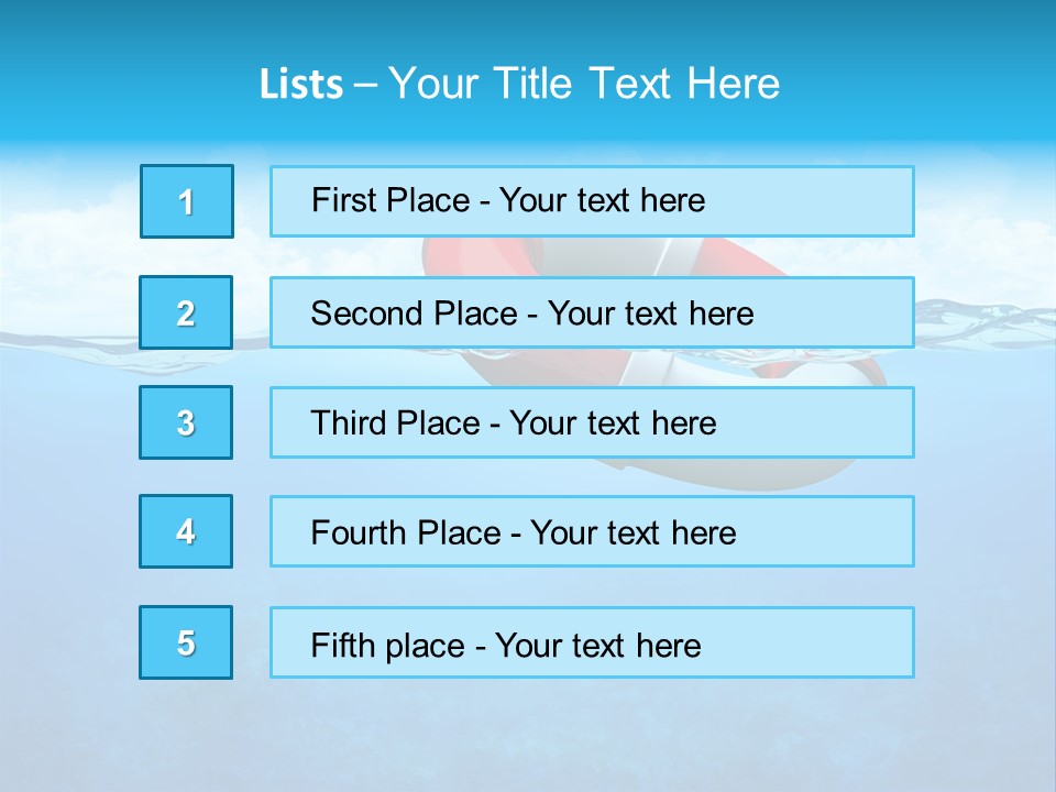Aqua Bottom Waves PowerPoint Template