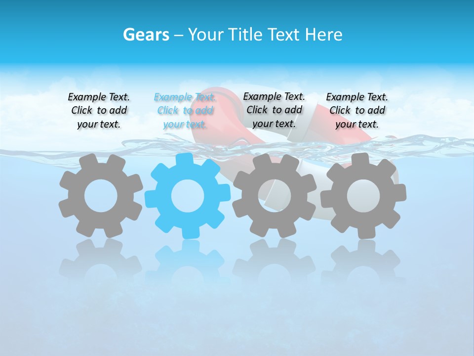 Aqua Bottom Waves PowerPoint Template