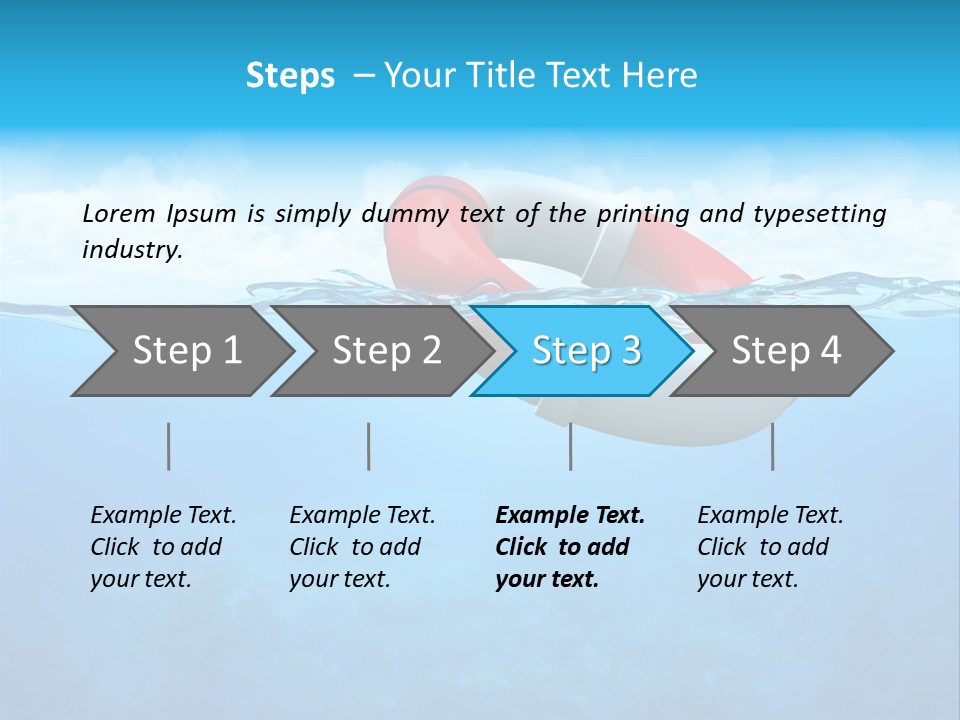 Aqua Bottom Waves PowerPoint Template