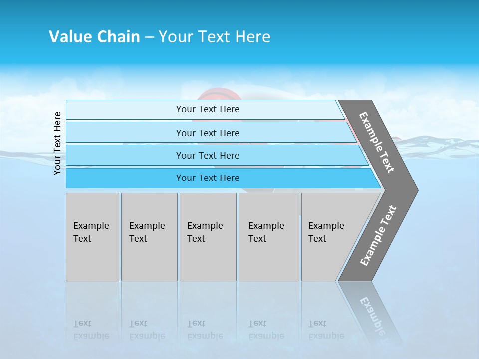 Aqua Bottom Waves PowerPoint Template